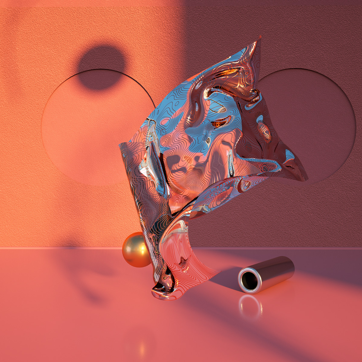 3D abstract design animation  gif light summer ILLUSTRATION  abstract composition Personal Work