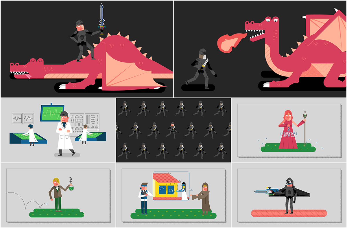 animation  motion graphics  flat design Character design  adventure journey Thai Commercial 2D Animation