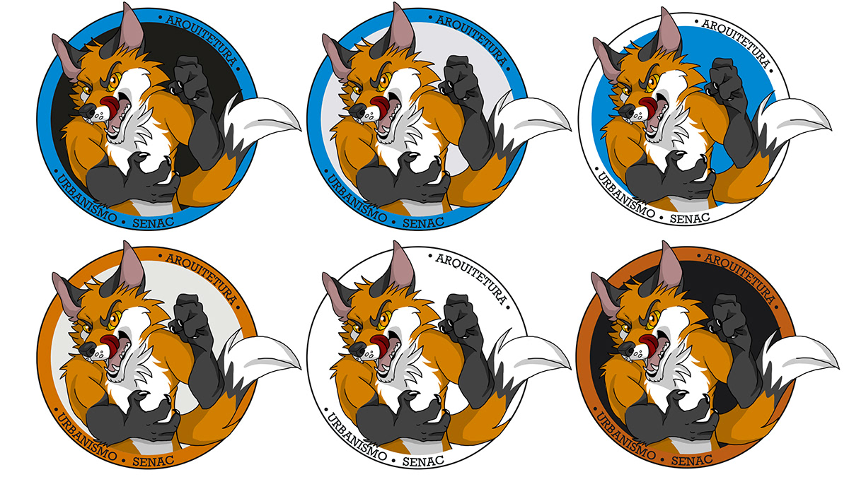 FOX logo University Original Character design Mascot fantasy animal furry college