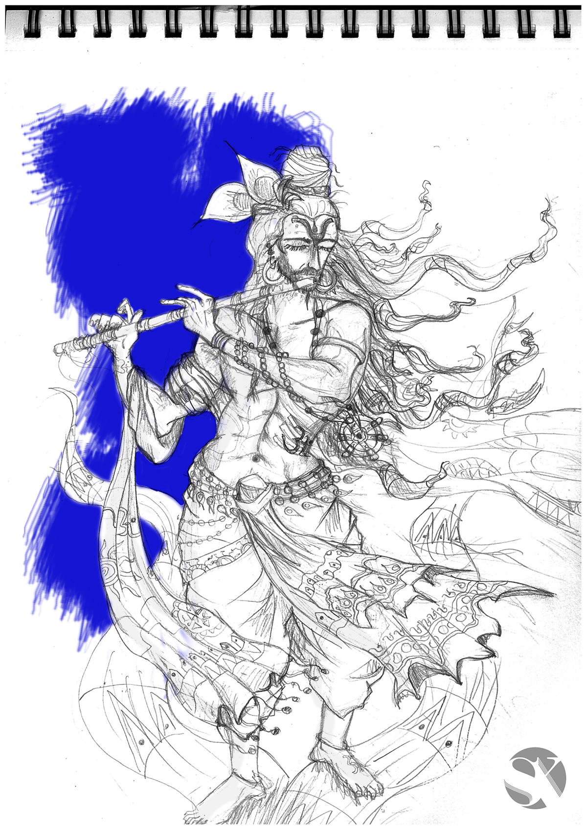 krishna mythology God India blue vishnu Hindu rain forest divine Mahabharat mood Beautiful drapery Folklore