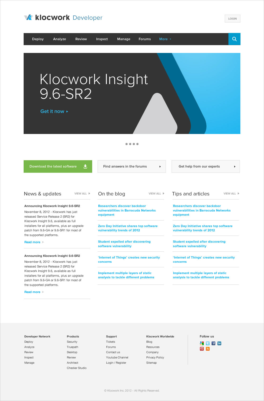Klocwork network developer clean grid White