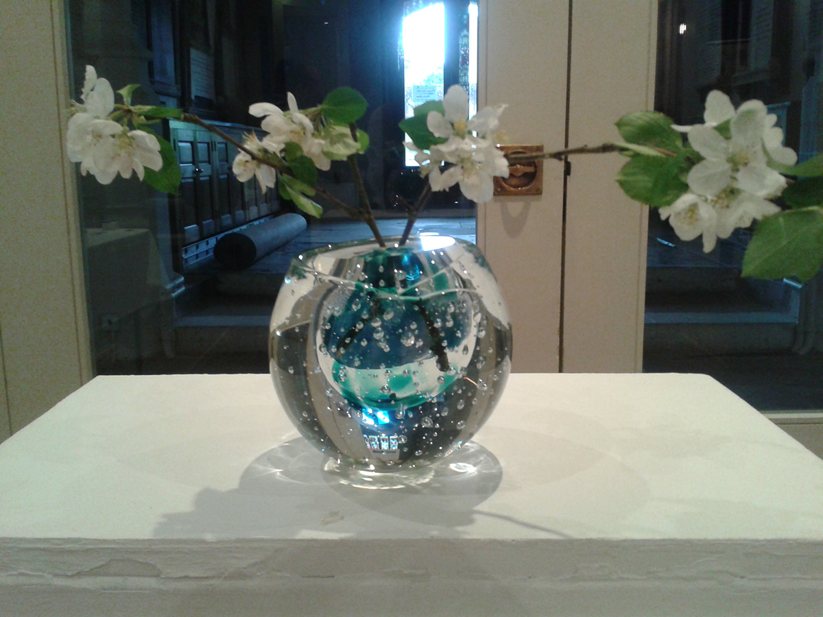 Contemporary Glass Vase Frozen Bubbles