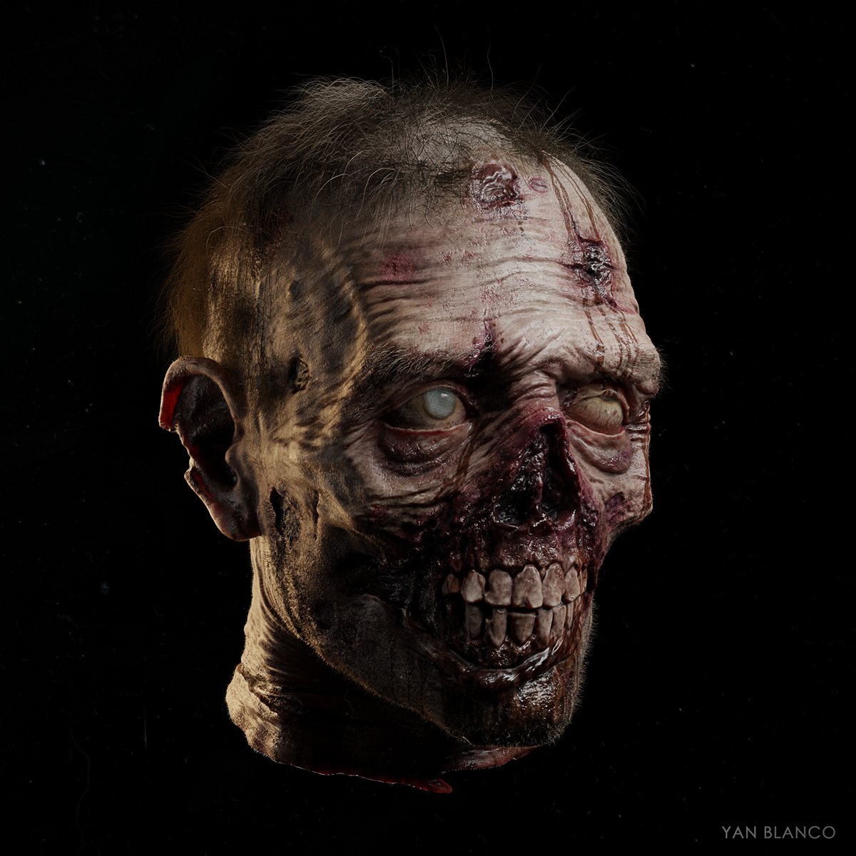 zombie head walker Zbrush undead Render