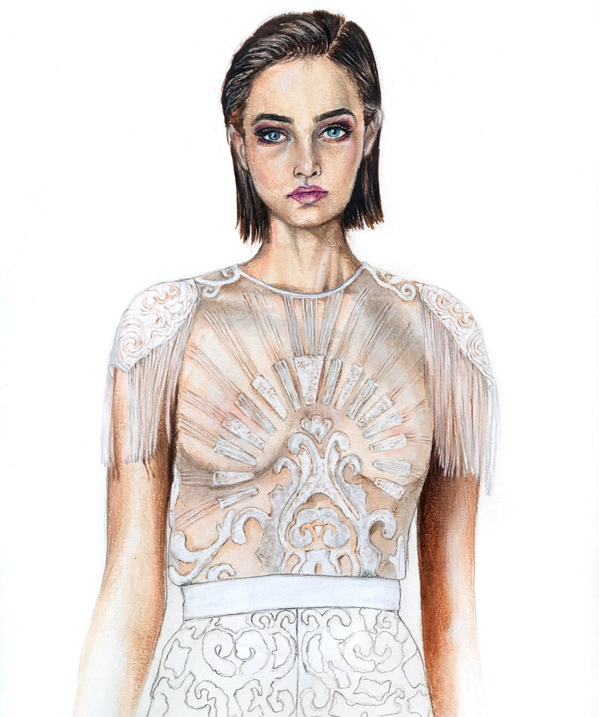couture Fashion  fashion illustration ILLUSTRATION  runway runway sketch sketch Zuhair Murad