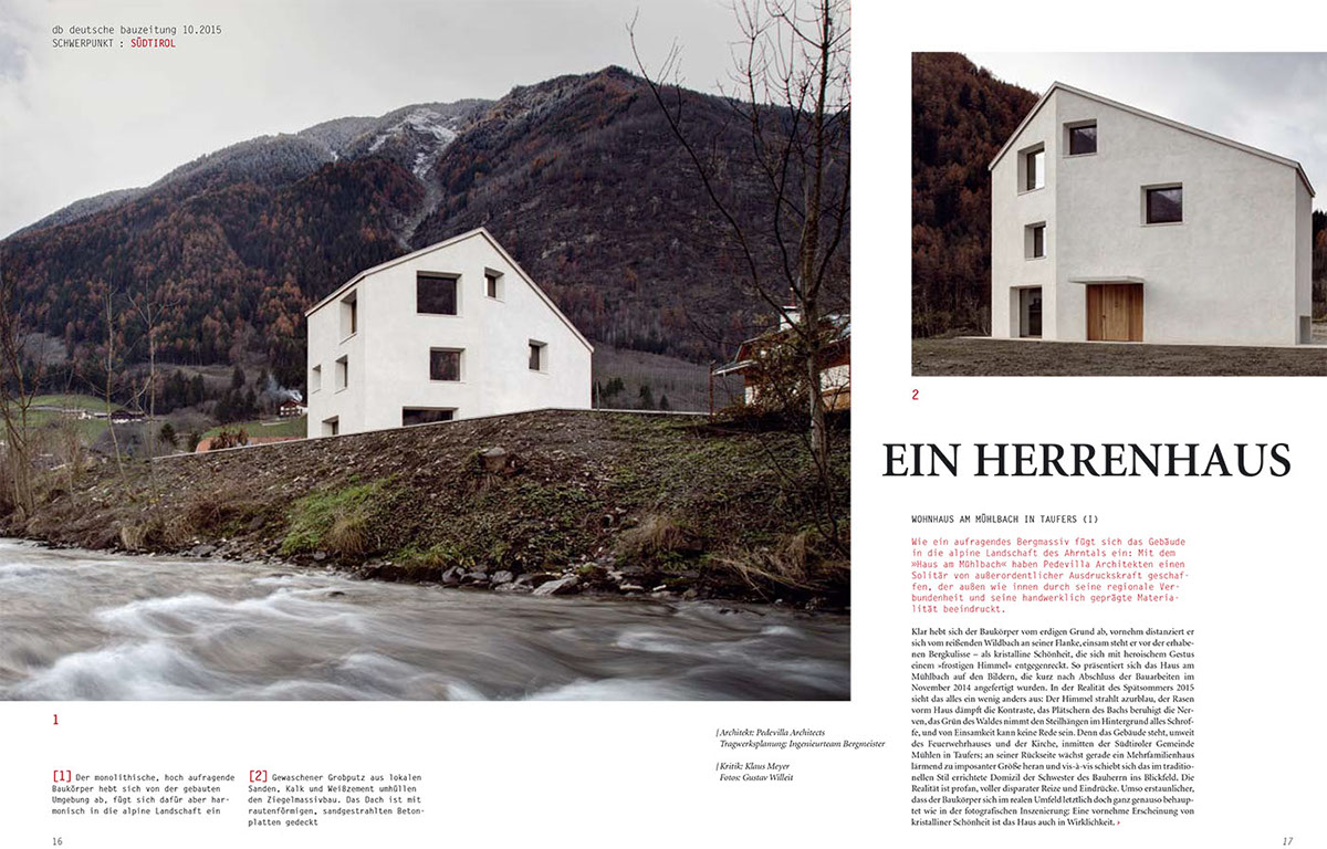 Adobe Portfolio herrenhaus Haus am Mühlbach südtirol db deutsche bauzeitung 10/2015 Bürobauten modernisieren