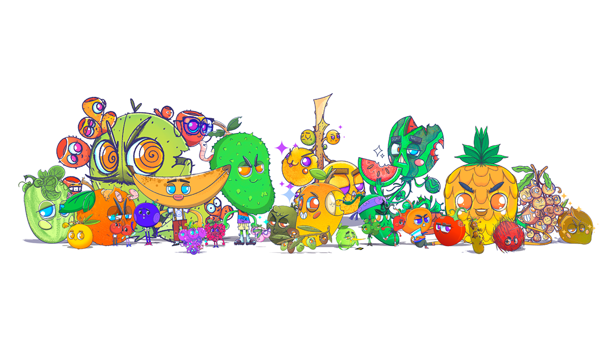 Fruit colors Character design  colombia ABC cute cartoon Project valledupar