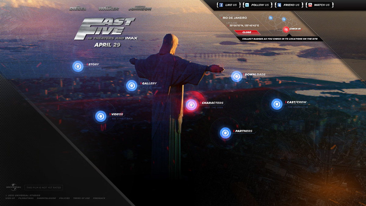 Adobe Portfolio fast five Website design Sweepstakes vin diesel The Rock UFC lights twitter race Universal Pictures