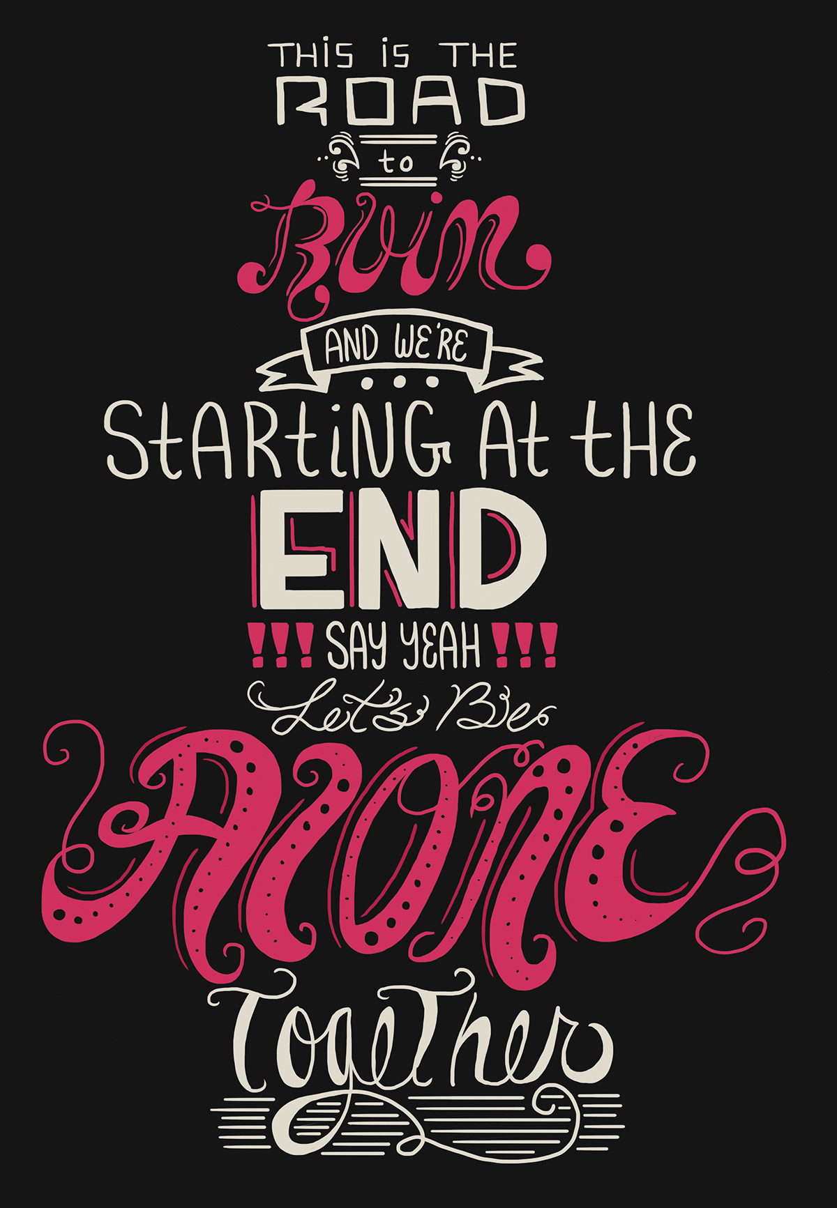 fall out boy type HAND LETTERING alone together Lyrics