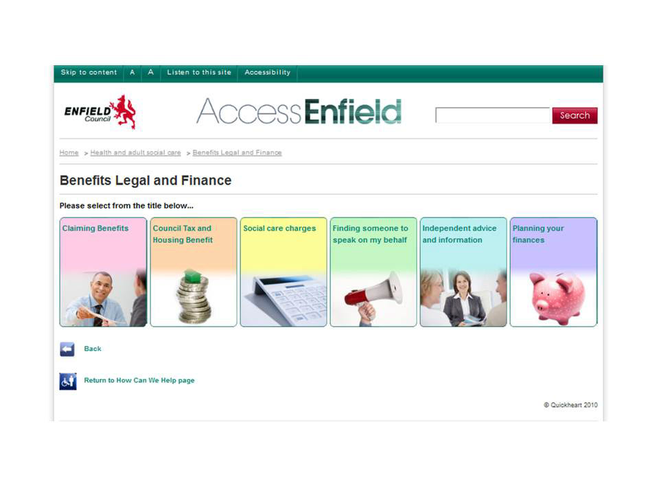 web copy online Website web copywriting Enfield Council web pages online copy social care Health