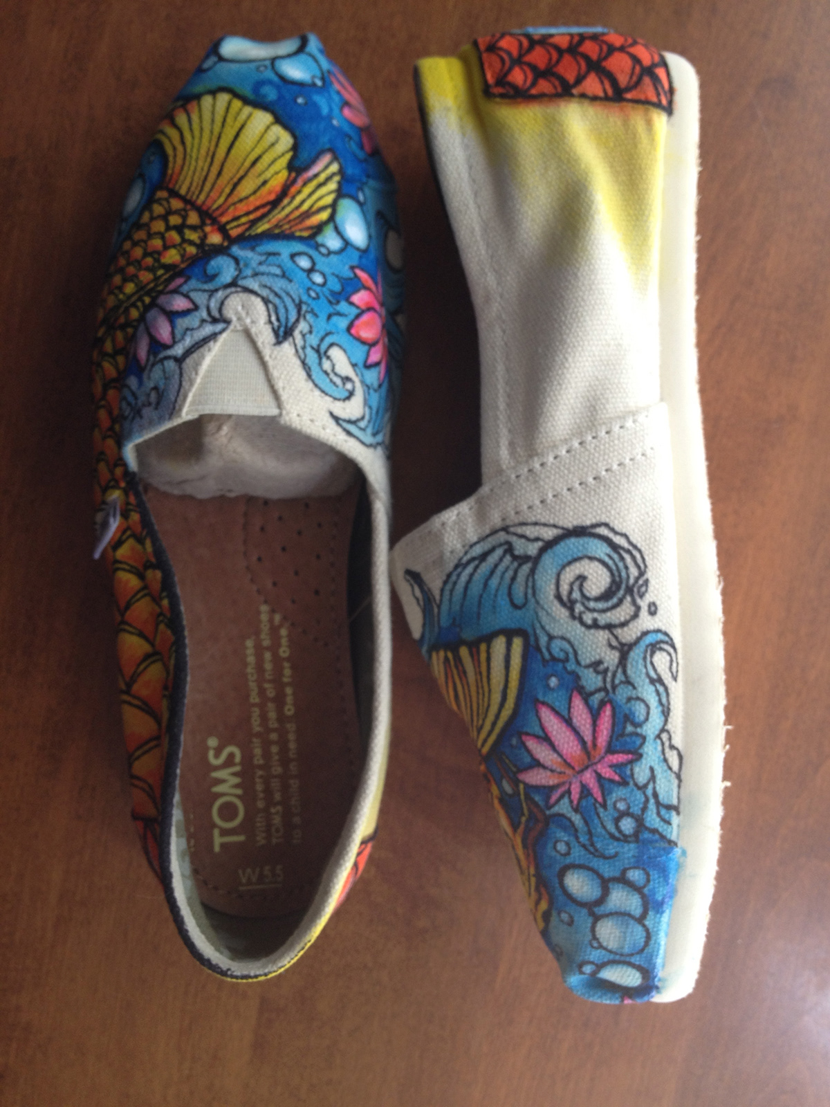 shoes paint markers Fun koi TOMS Style sole textile commission primo fast kids fish Dreamcatcher