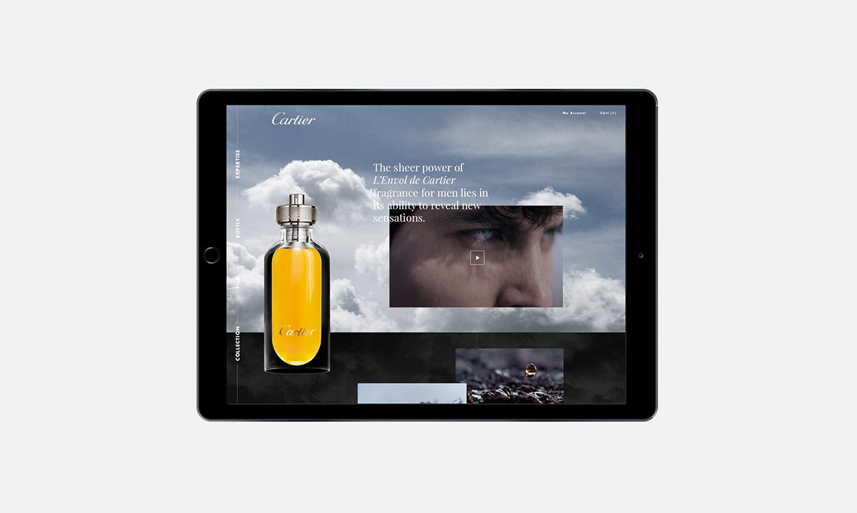 Webdesign perfume Cartier luxury