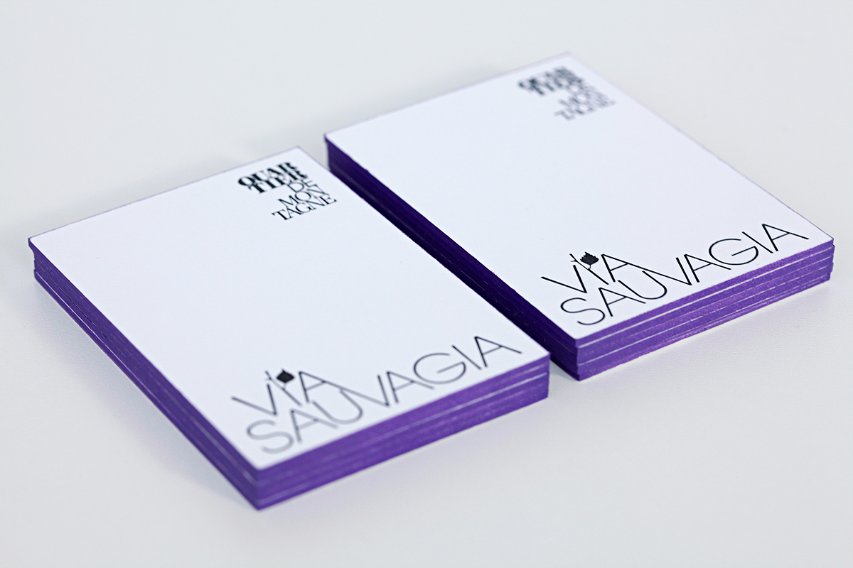 letterpress enveloppe envelope card Carte logo letterhead papeterie pochette folder mauve purple Nature black and white