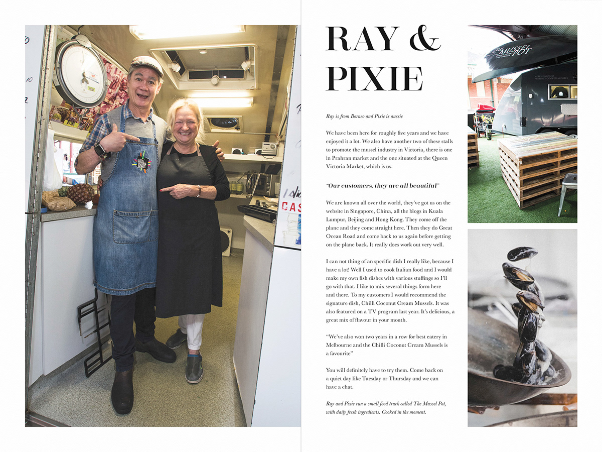 cookbook book editorial journalism   Layout magazine Melbourne Australia market portraits