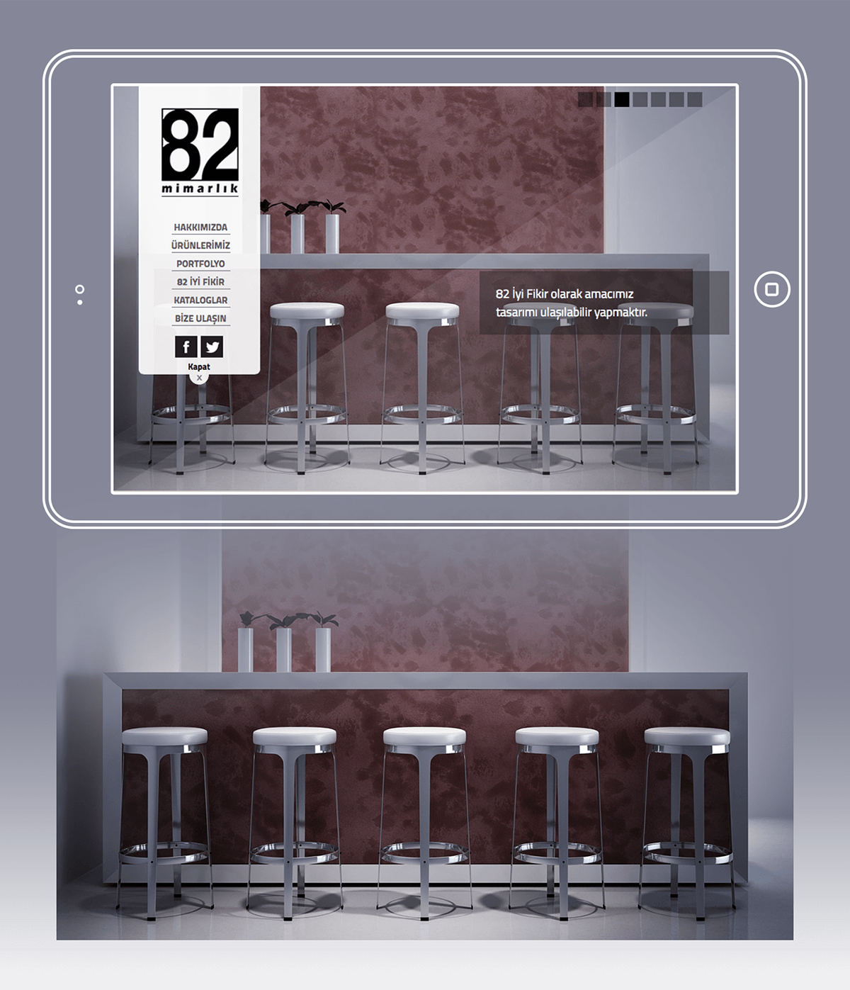 mimar Interior  Designer Website Responsive Gurukafa antalya iPad mock up