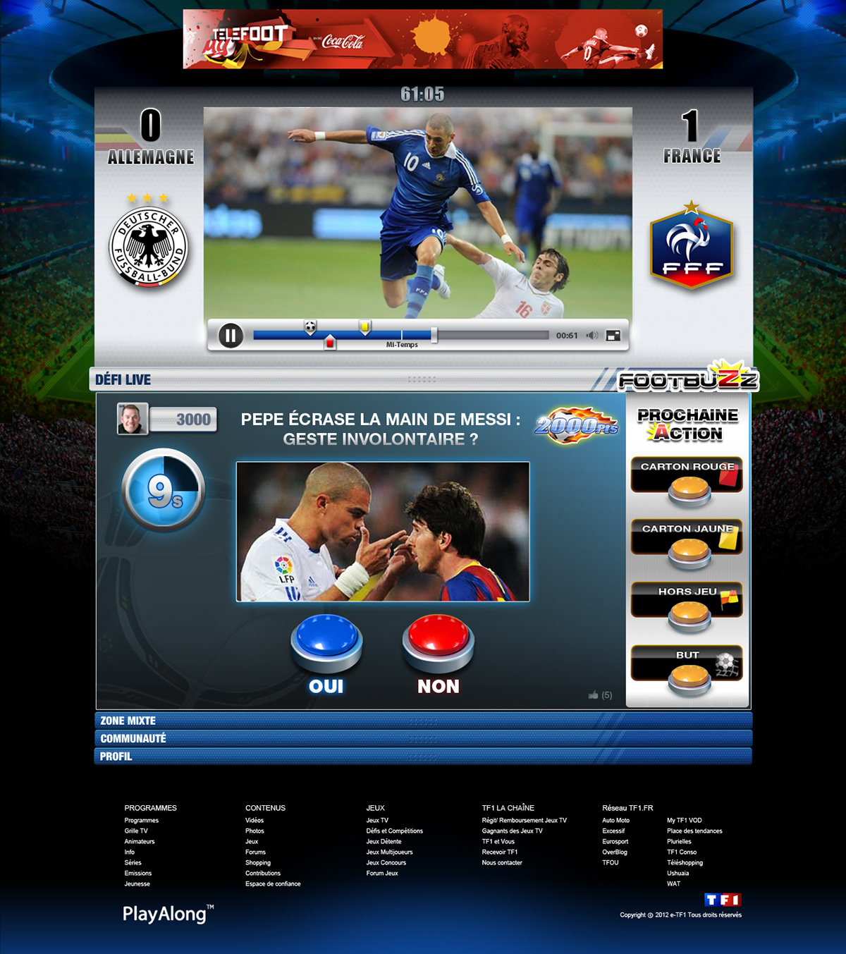 licence TV game Interface