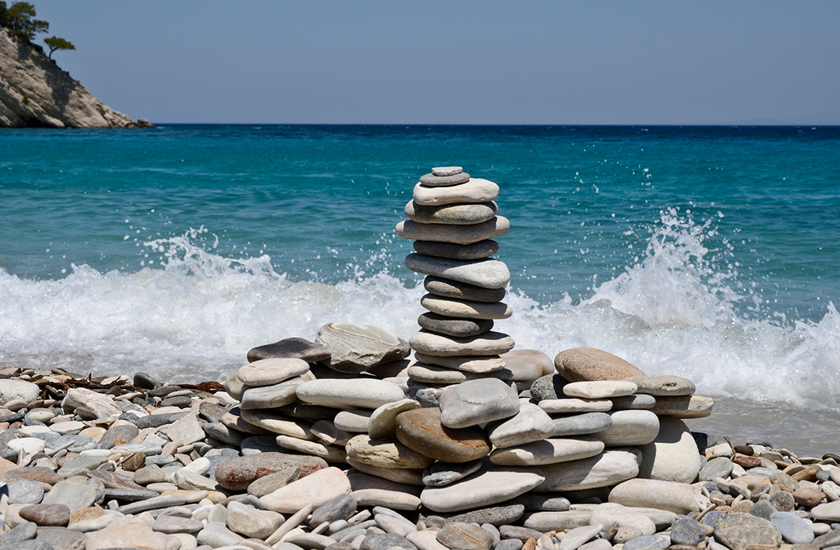 Zen stones in Samos island.