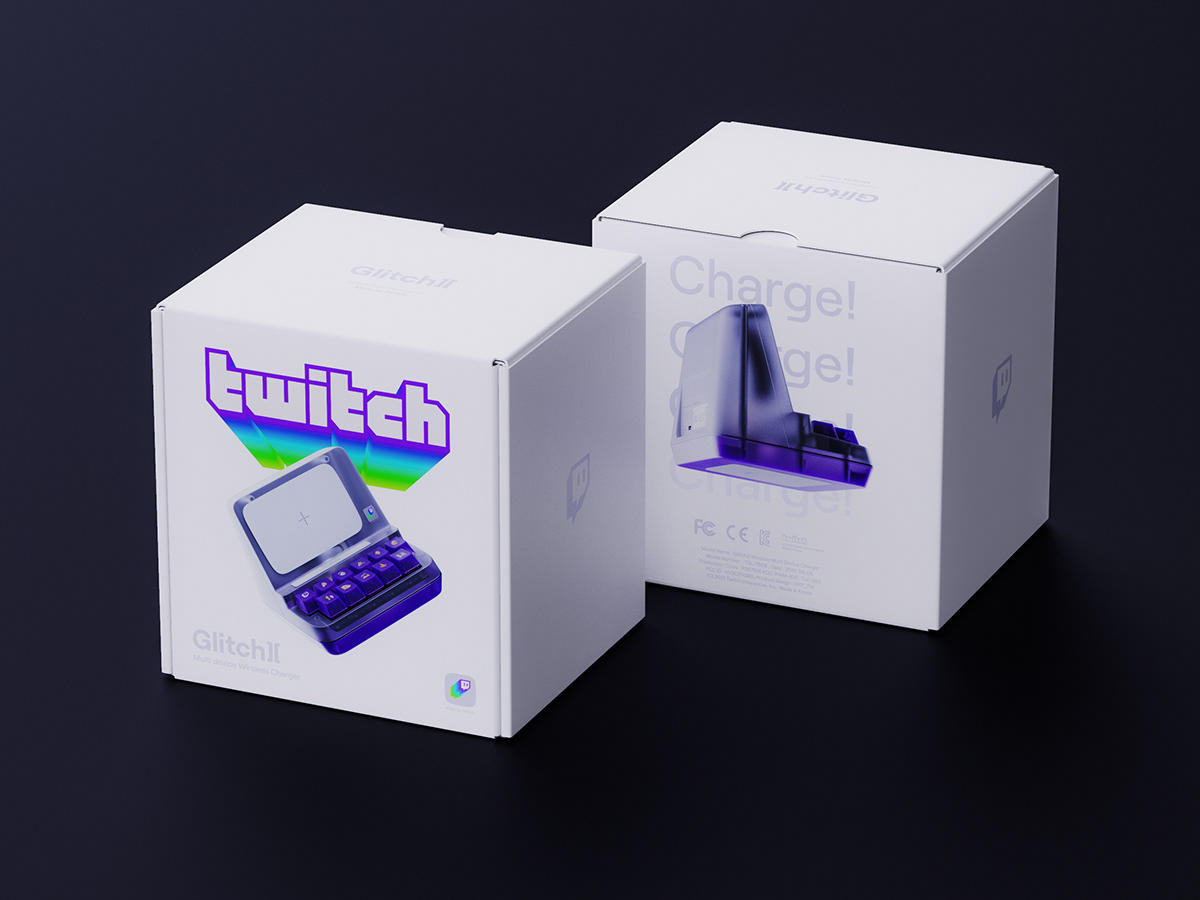 brand identity charger concept design goods design industrial design  product design  twitch design twtich Wireless Charger