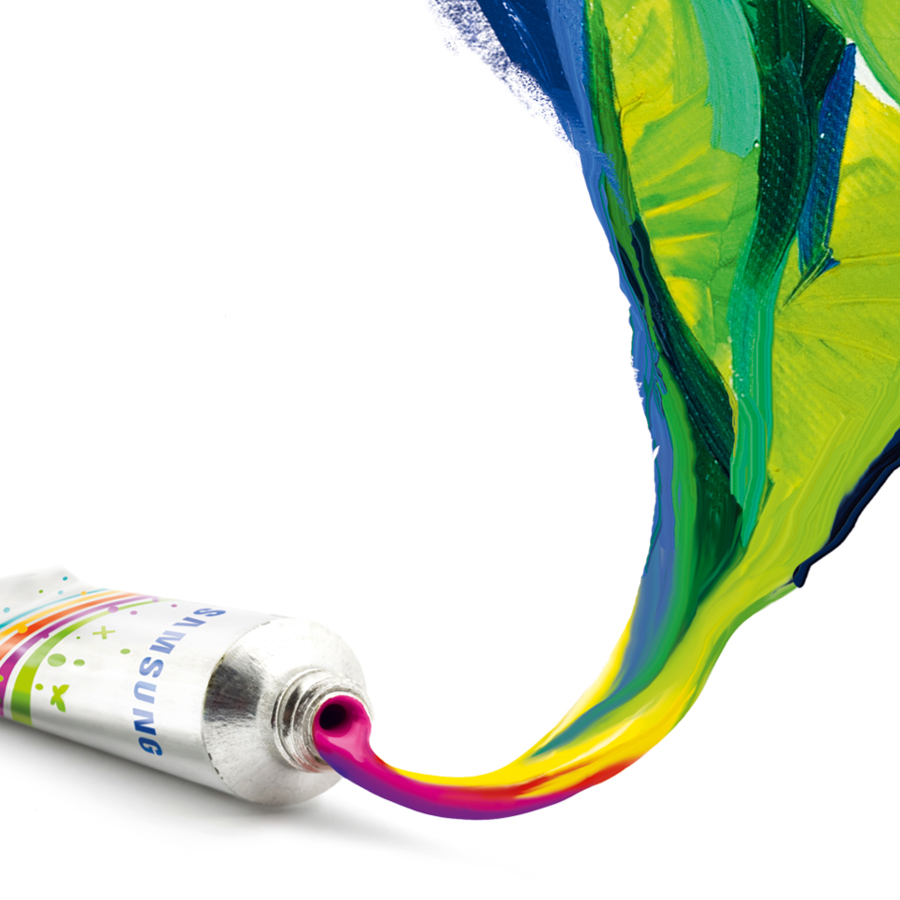 creative design ArtDirection print Samsung ad paint artist printer color flower