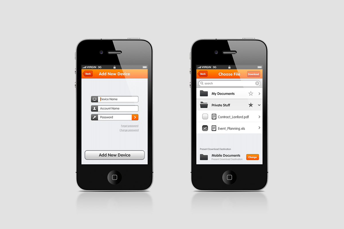 Interface sapido orange app