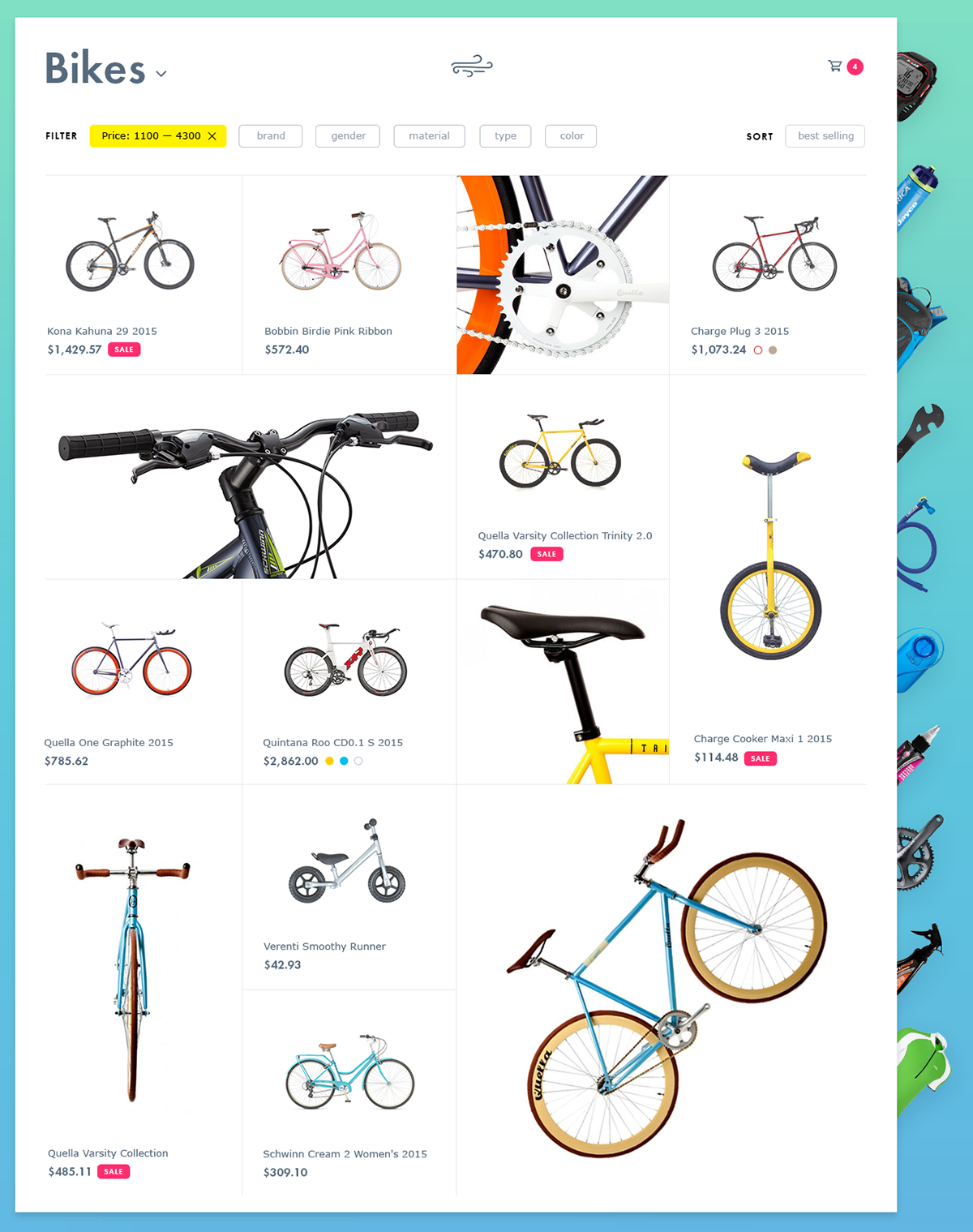 UI ux shop cycle Bike gif Website store Ecommerce