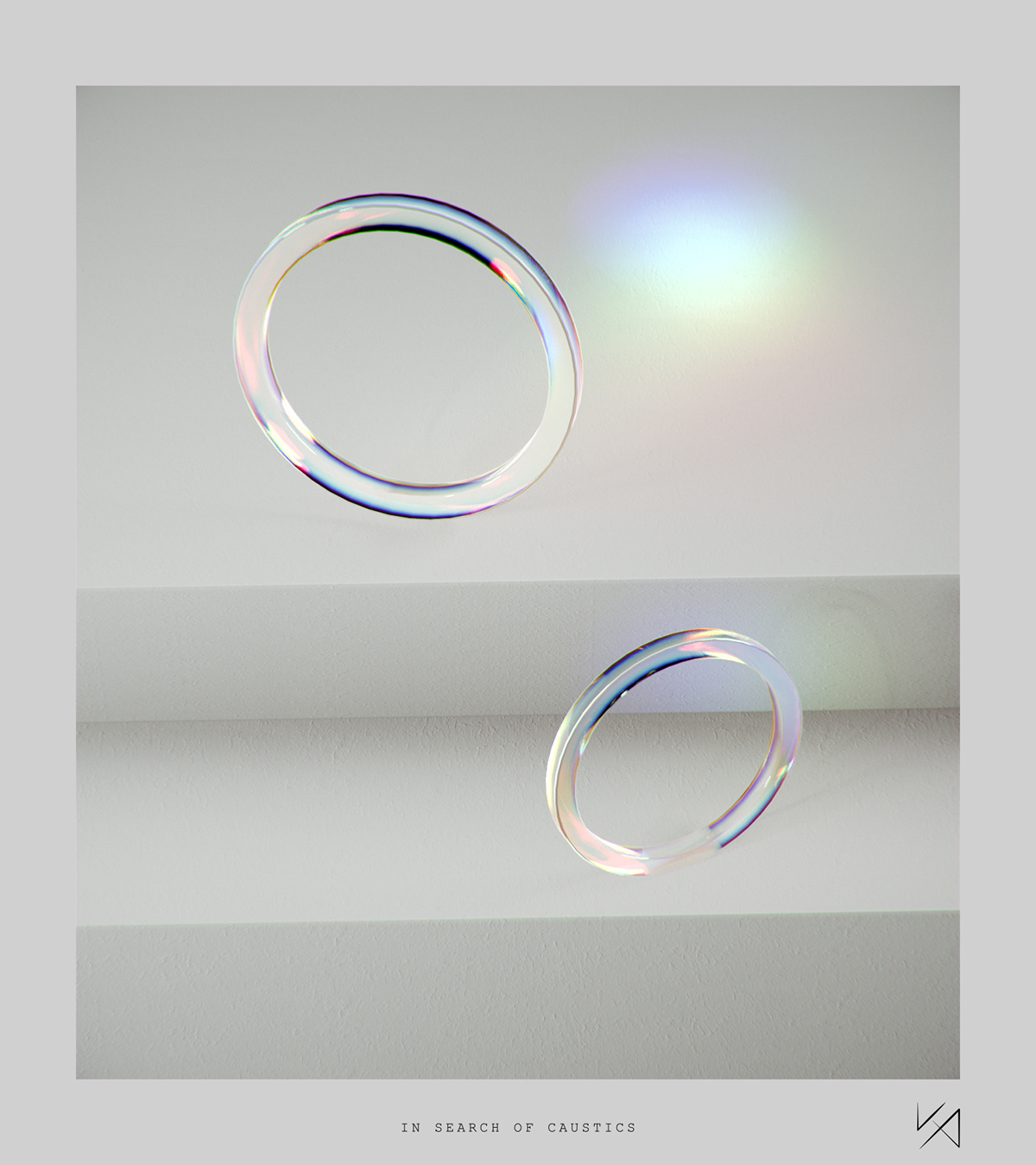 abstract c4d caustics glass redshift dispersion iridescent refraction 3D 3dart