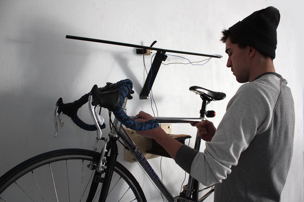 Bike Rack Lamp Bike Lamp installation beam Bicycle wall