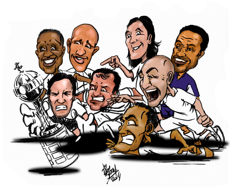 Copa Libertadores caricaturas Cartoons football soccer Players humour gag