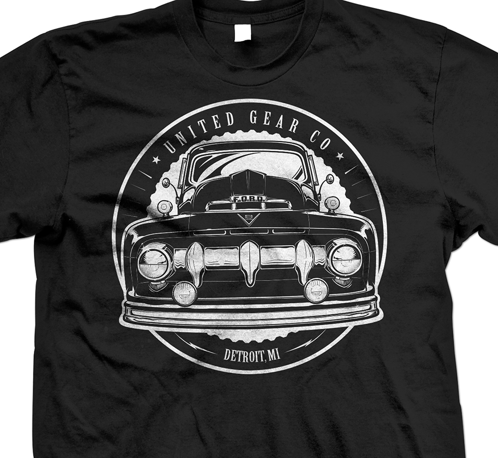 ford truck  classic truck  pickup   shirt illustration tshirt Vector Illustration line art hot rods