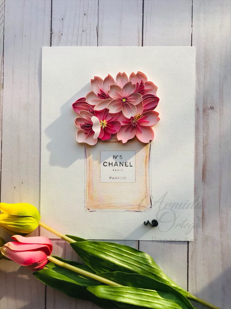 Cherry blossoms Flowers paper paperart perfume quilling