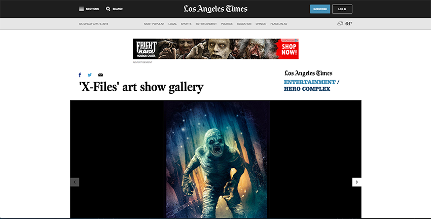 Adobe Portfolio X FILES television Exhibition  art Show horror monsters