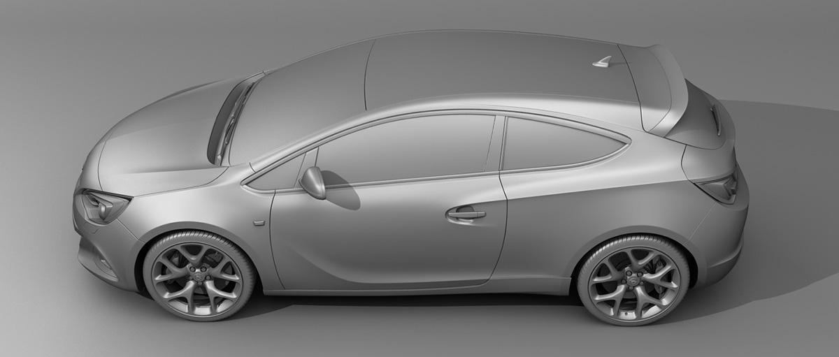 automotive   3D rendering opel astra OPC