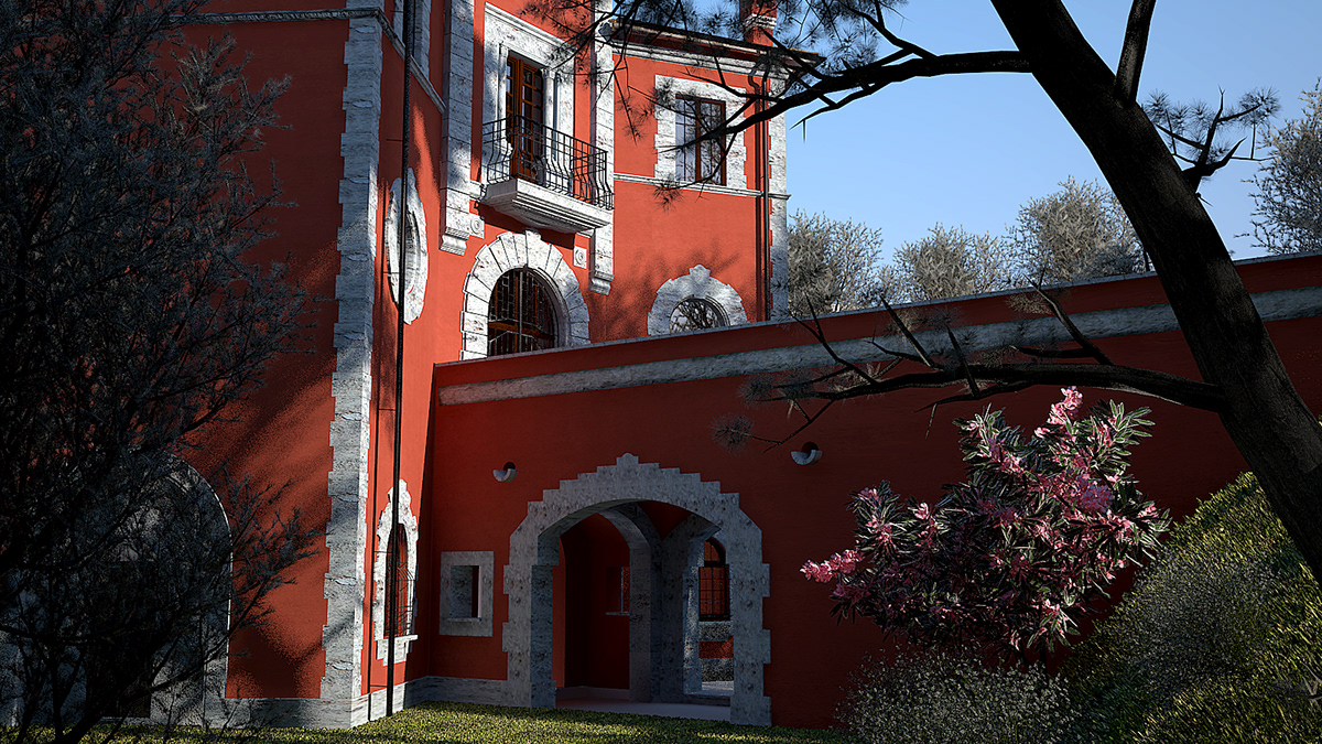 villa torlonia roma villino rosso nomentana rendering computer graphics
