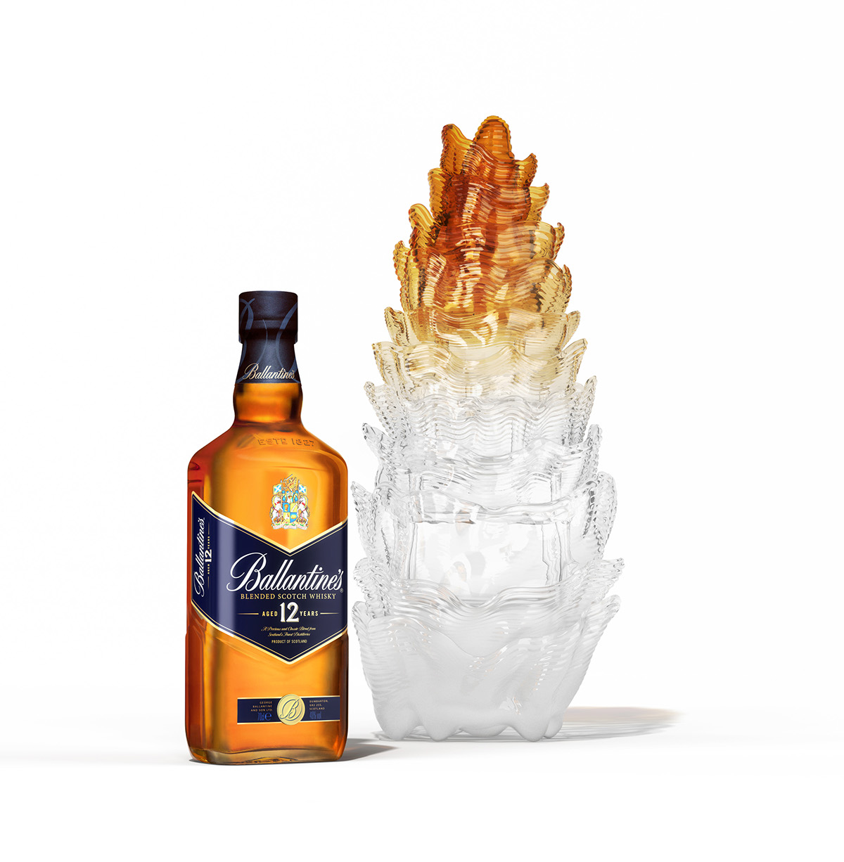 3d printing sculpture Whisky scotland alcohol Technology Printing polyjet 12 year ballantine's