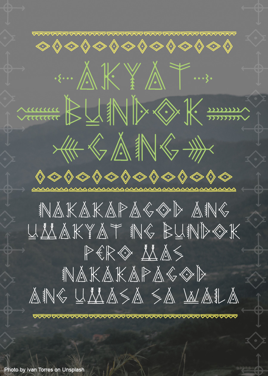 filipino philippines Typeface tribal john misael cavite mountain tattoo font