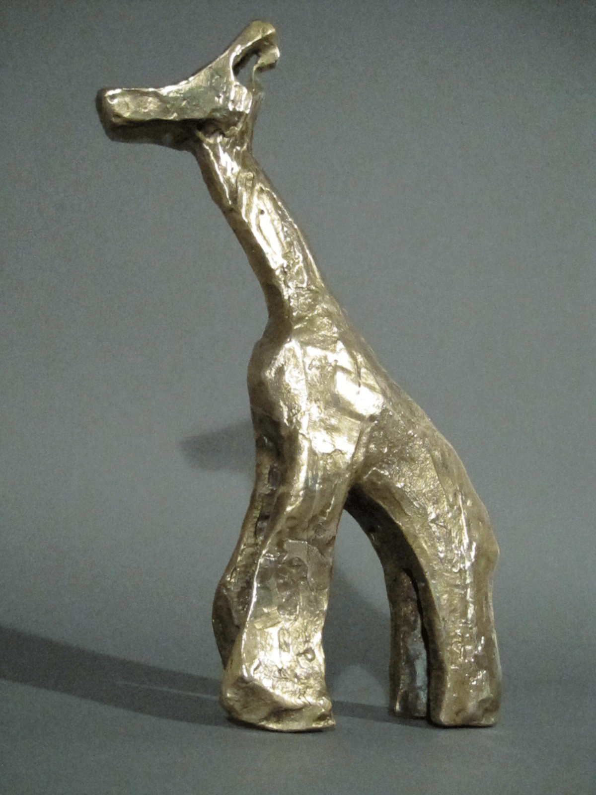 wax lost wax bronze cast casting metal giraffe sculpture figure abstract
