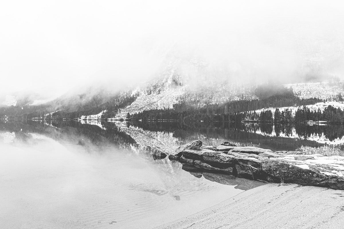 Beautiful black and white lake Landscape lightroom mountains Nature norway Photography  seascape