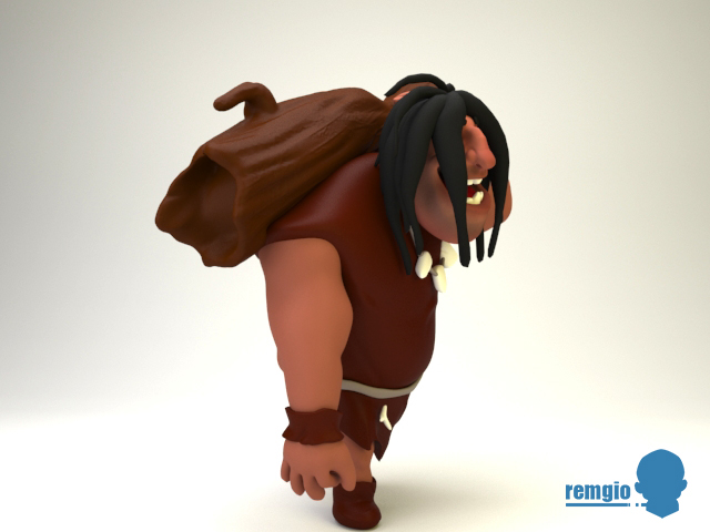 Zbrush vray 3dsmax caveman cartoon