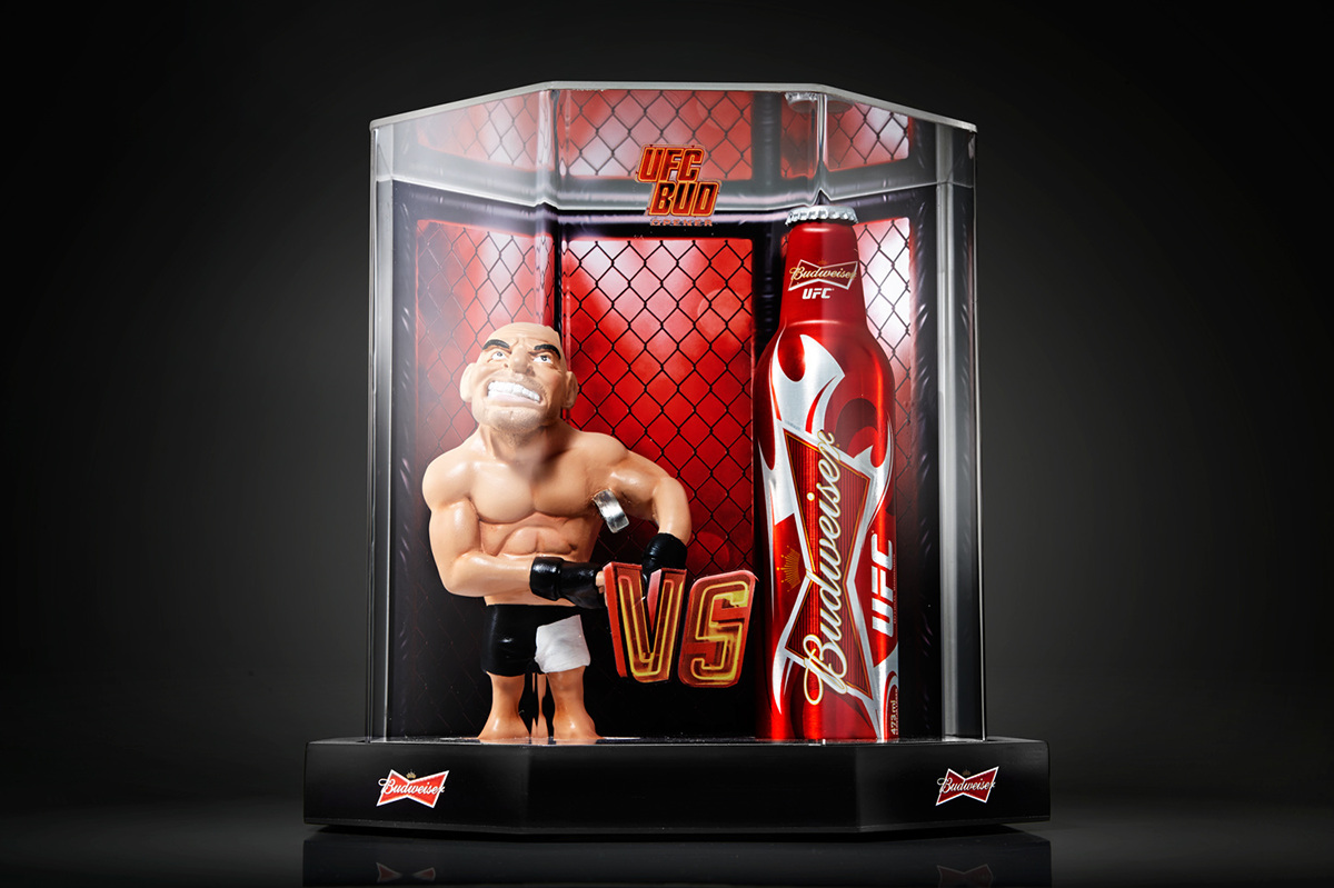 3D illustration 3d logo Budweiser UFC Bottle Opener design