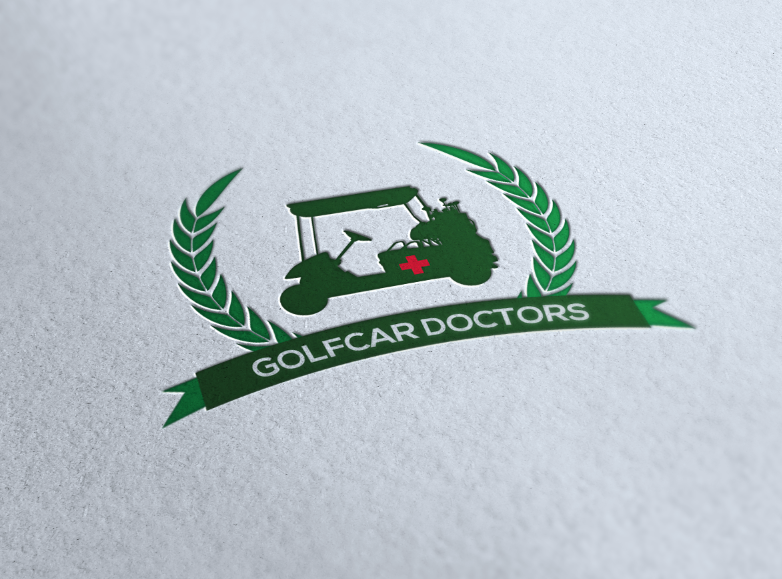 golf golf car Golf Cart doctor golf car doctors golf cart doctor tee Van polo green business card business yellow concept