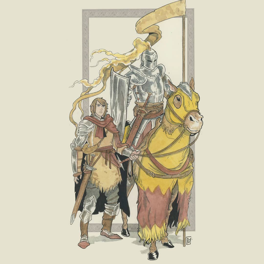 arte knight watercolor