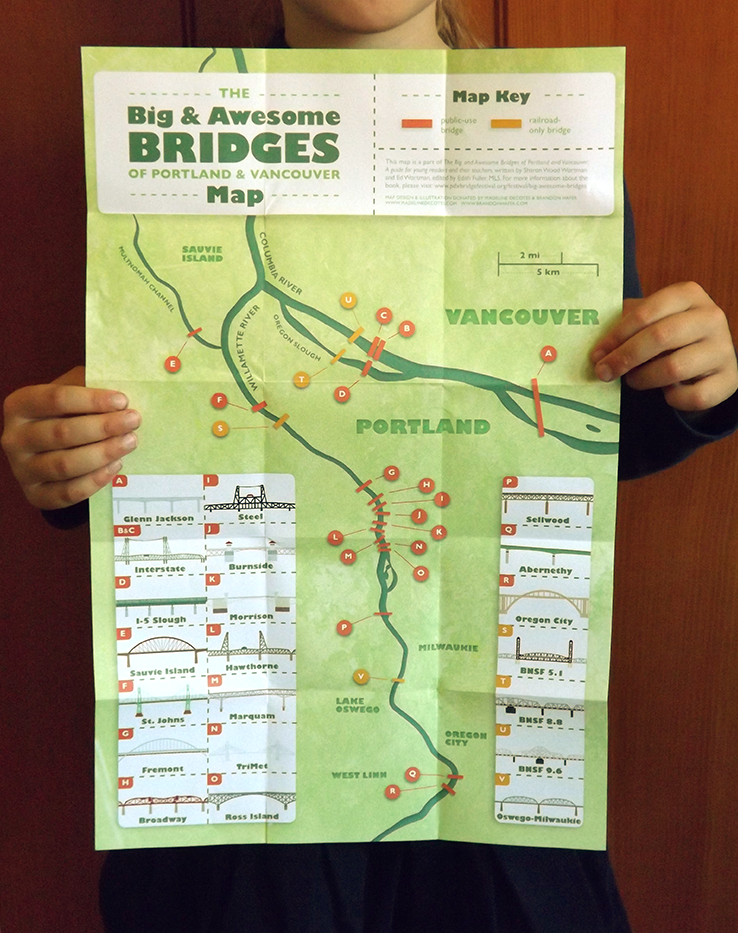 children  kids Portland Oregon bridges infographic map