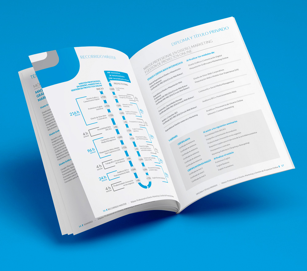 brochure blue design catalogo
