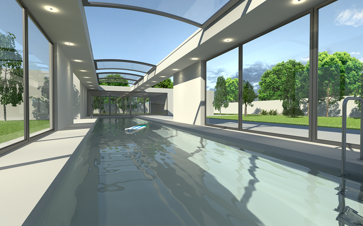 house EFH Einfamilienhaus Pool 3D