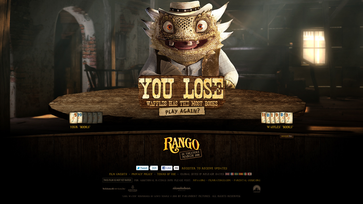 Rango Paramount Pictures Paramount movie websites Games