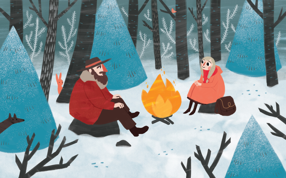 storyteller's daughter Córka bajarza girl adventure winter journey Brave children's book