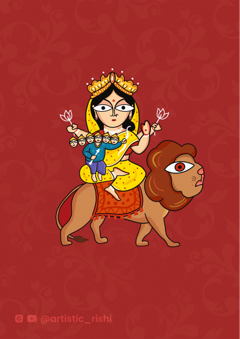 Navratri Durga Durga Puja navdurga ILLUSTRATION  artisticrishi rishikesh malviya артист Digital Art  Indian God