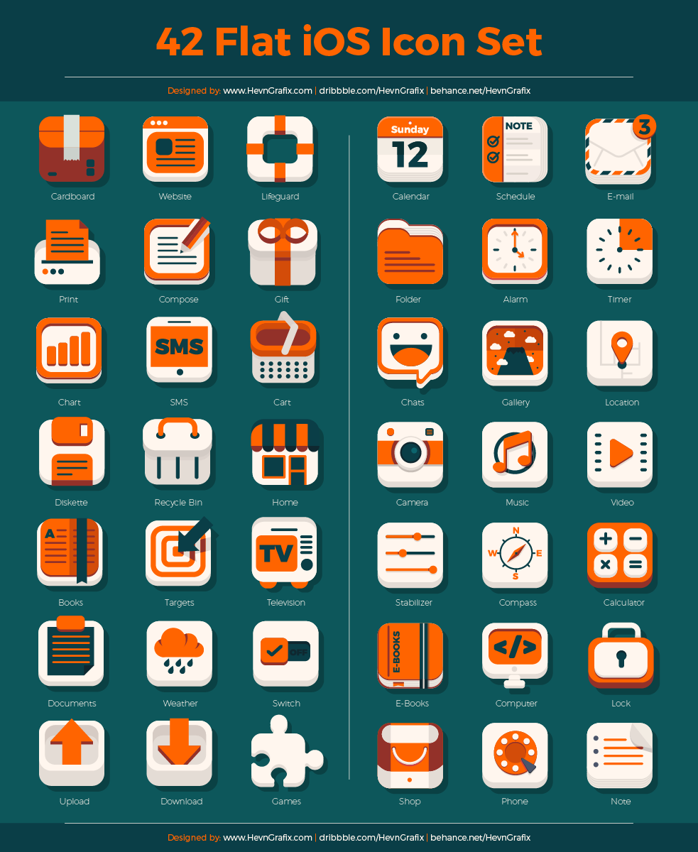 free freebies Icon flat orange purple various