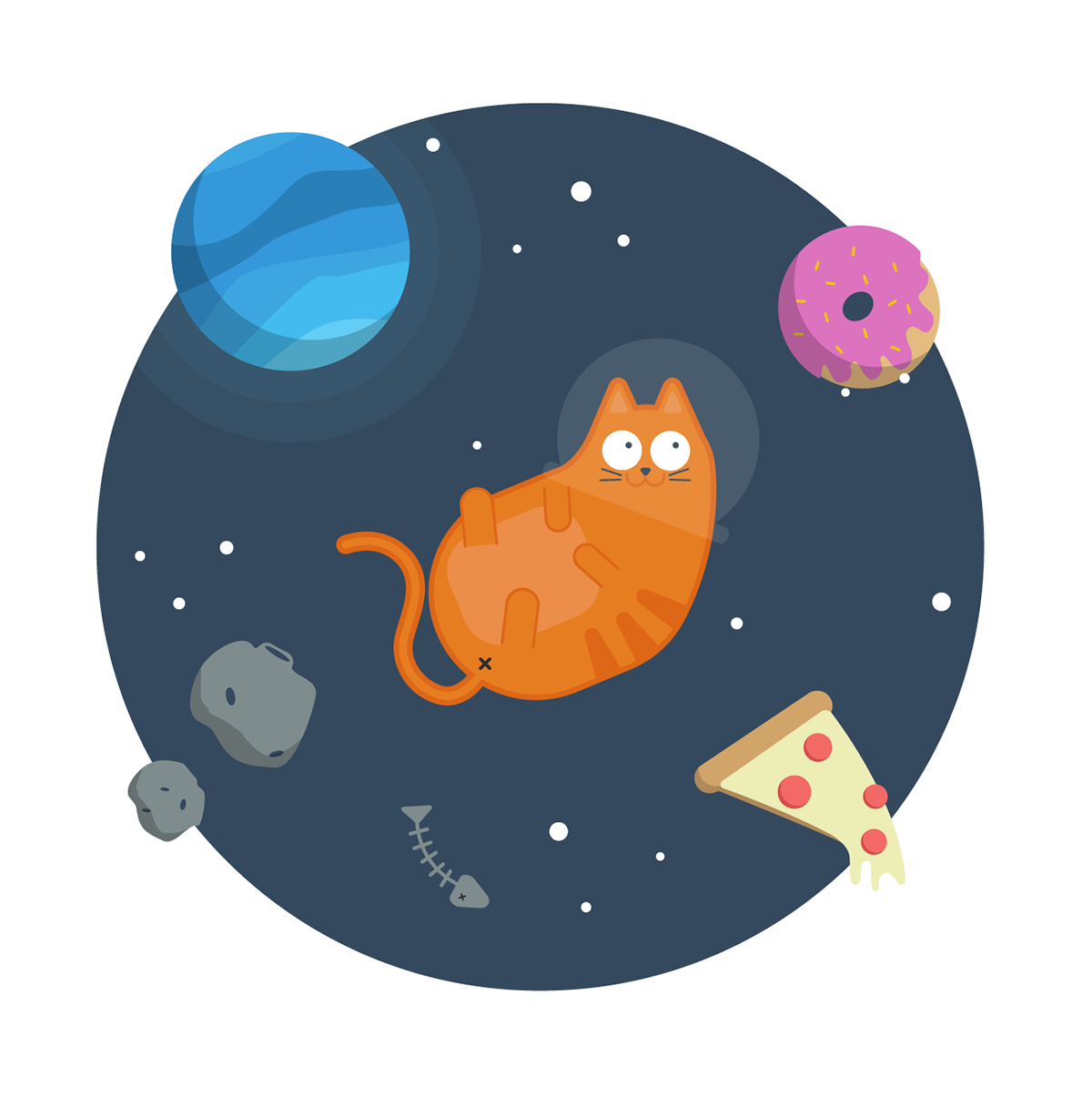 ILLUSTRATION  cats Illustrator adobe Space  vector design visual