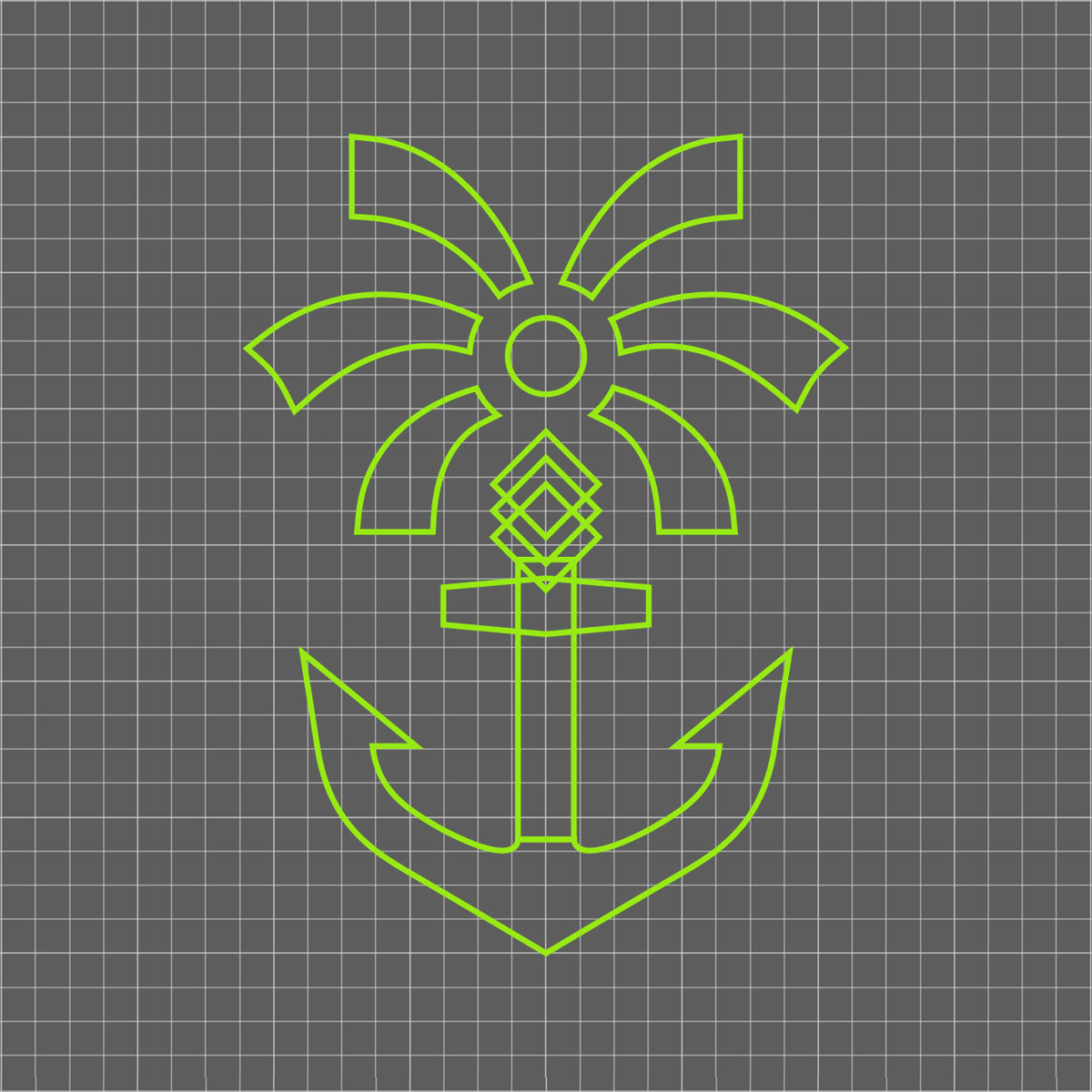 logo palmetto shore palm Icon anchor boat Tree  beach Ocean lake