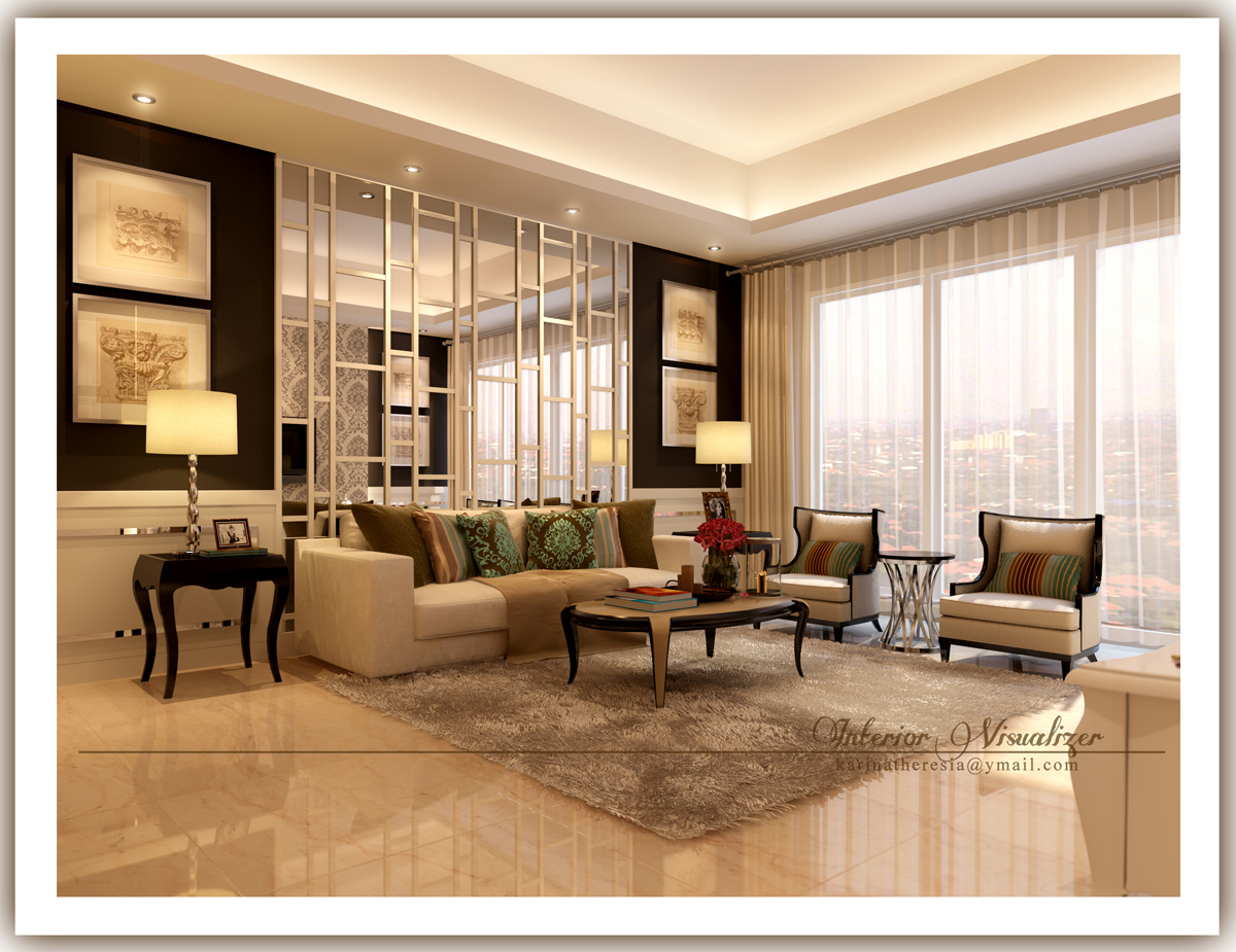apartement  3d visual living room modern classic